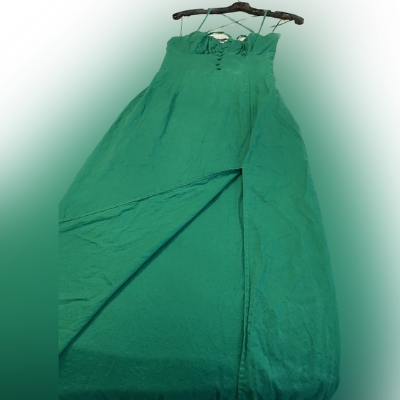 Zara Green Linen Maxi Dress - Picture 4 of 6